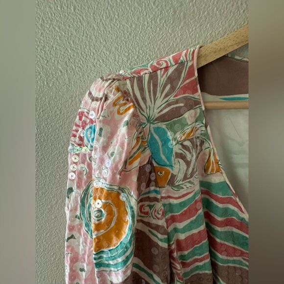 Rickie Freeman for Teri Jon Nites Vintage 80s Silk Sequin Blazer Size 14 FLAWED - Picture 8 of 9